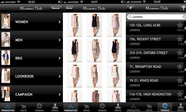 Massimo Dutti mobile retail app