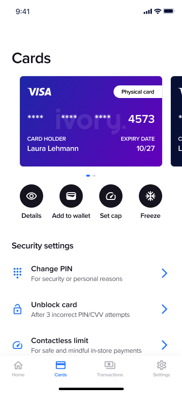 cards details